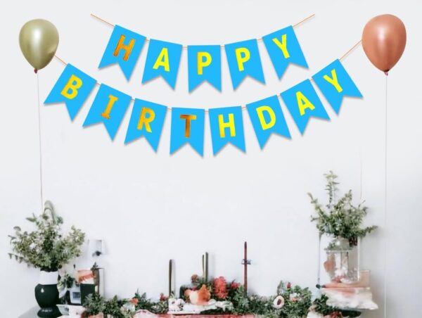 Happy Birthday Banner - Cardboard - Pack of 1 - Ideal for Birthday Decoration