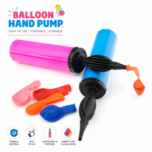 Balloon Pump Hand Machine Set of 1 for Foil Balloons and Inflatable Party Toys, Manual Air Pump Accessory