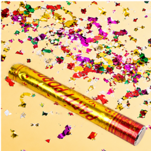 Gold Party Poppers, 30 cm, Gold Colour, for Birthday, Wedding, Anniversary, Celebration